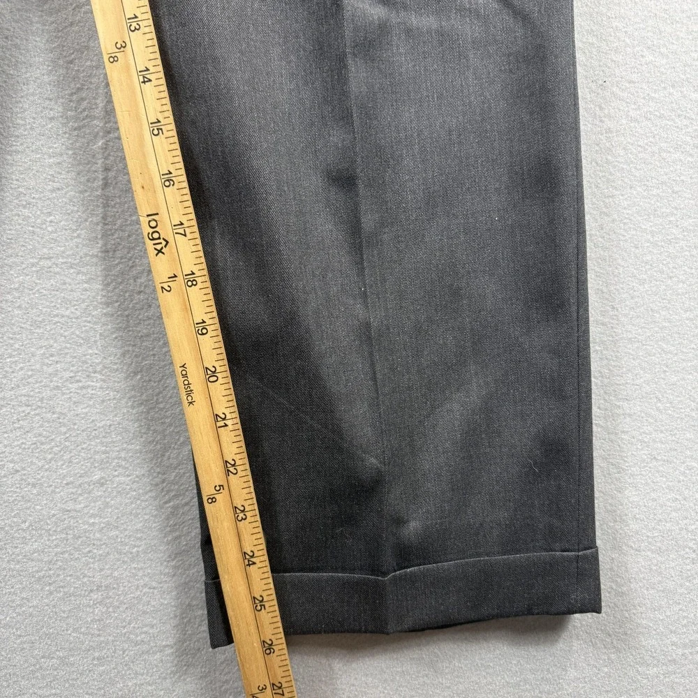 Joseph & Feiss International Pants Mens 36x32 (Fit 36x26) Gray Wool Dress Cuffed